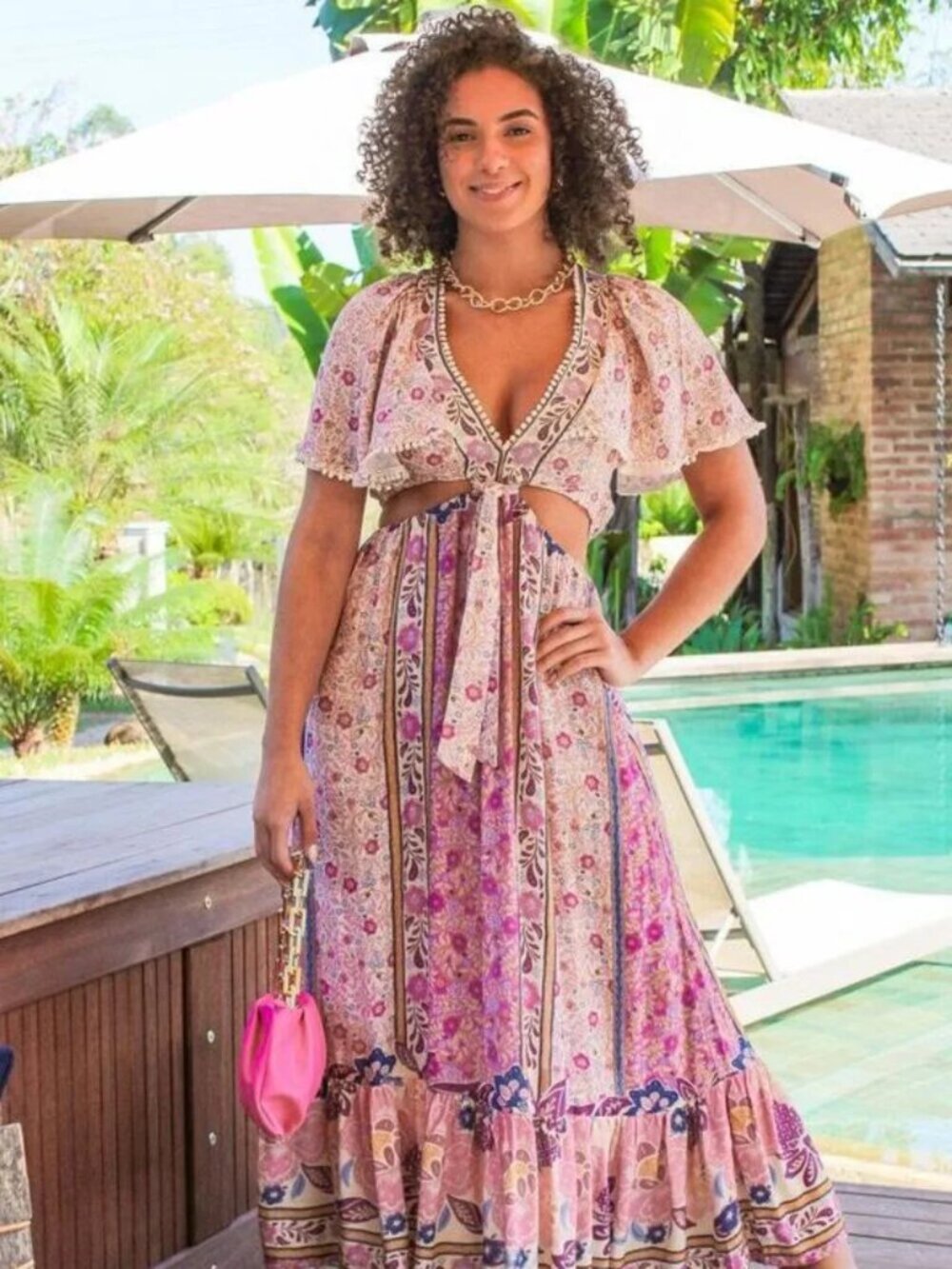 NWT FARM RIO DRESS SIZE LARGE ( G IN TAG )  PK2776 BR DI63 - Picture 2 of 5
